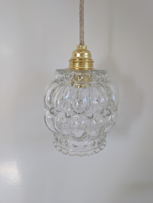 Preciosa lámpara colgante de cristal vintage