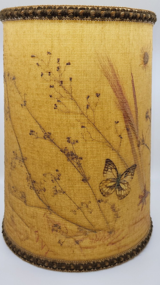 Image 1 of Lampe Accolay en Céramique et Abat Jour Herbier, France 1970