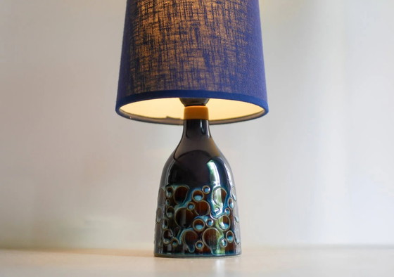 Image 1 of Mid-century modern pottery table lamp with candy glazing from Söholm, Denmark, 1960s