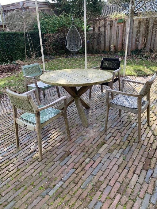 Buiten eettafel en stoelen
