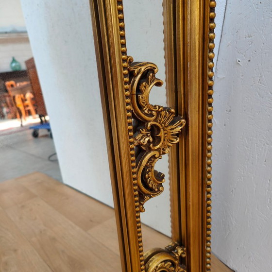 Image 1 of Antieke Vintage Goudkleurige Barok Rococo spiegel schouwspiegel