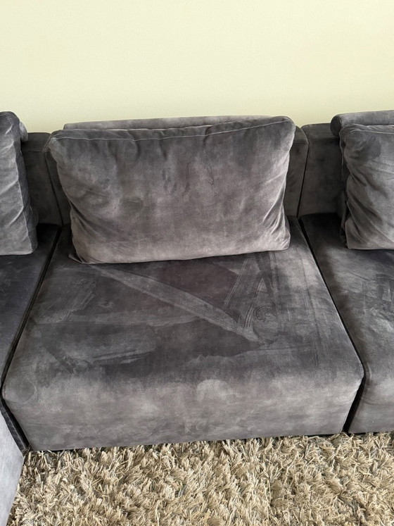 Image 1 of Luxurious black velvet spacious corner sofa, Passe Partout