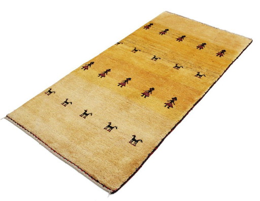 Original Perserteppich Gabbeh Ghashghai Orientteppich 172 cm x 96 cm Alt Natur