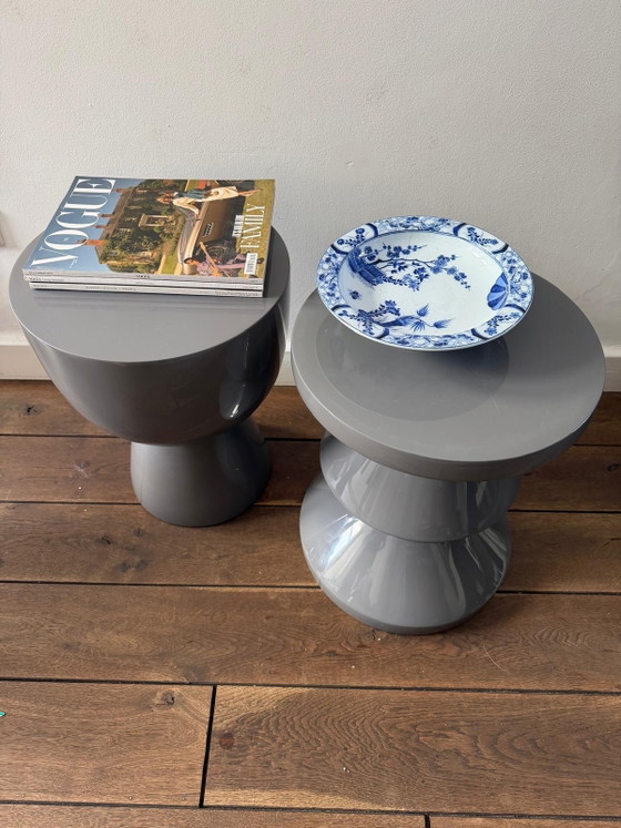 Set grauer Pols Potten Hocker / Zickzack / Tip Tap Hocker grau POLSPOTTEN – Beistelltische, Polyester (photo 4 of 8)