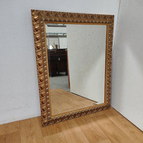 Image 1 of Vintage goudkleurige facet geslepen Regency spiegel schouwspiegel