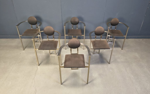 Post modern dining chairs by Belgochrom, set of 6 - 1980s