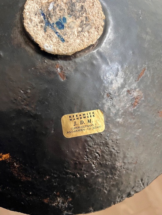 Image 1 of Very robust blue green bowl Raku ceramic handmade