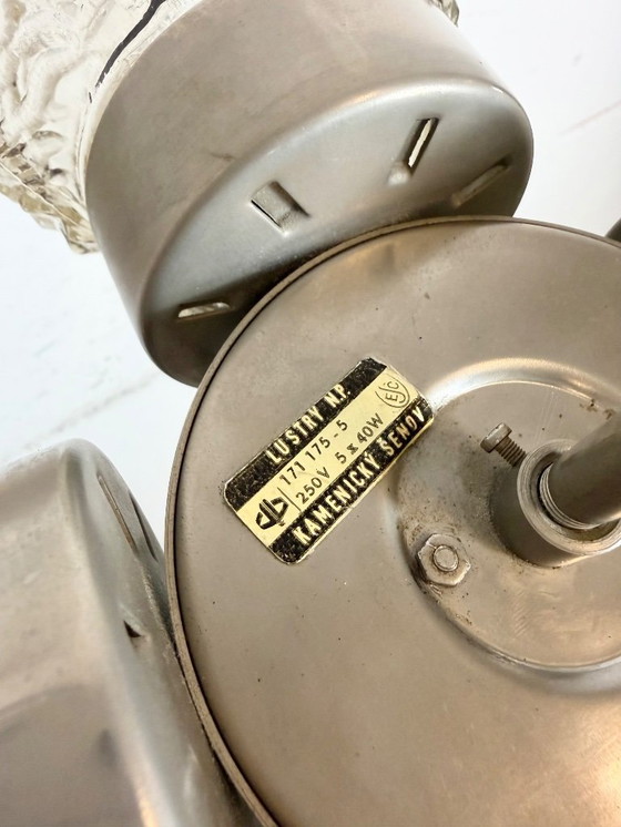 Image 1 of Lampadario vintage in vetro tagliato di Kamenický Šenov, anni '60