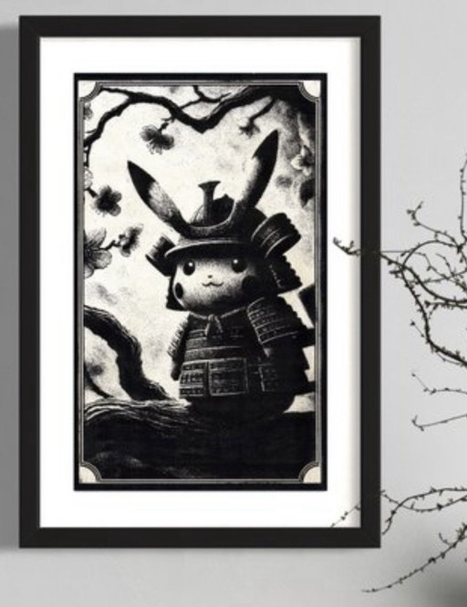 Exclusieve Pokémon Kunst: Pikachu samurai 