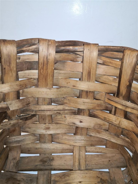Image 1 of Zeldzame antieke retro vintage houten mand / 20e eeuw