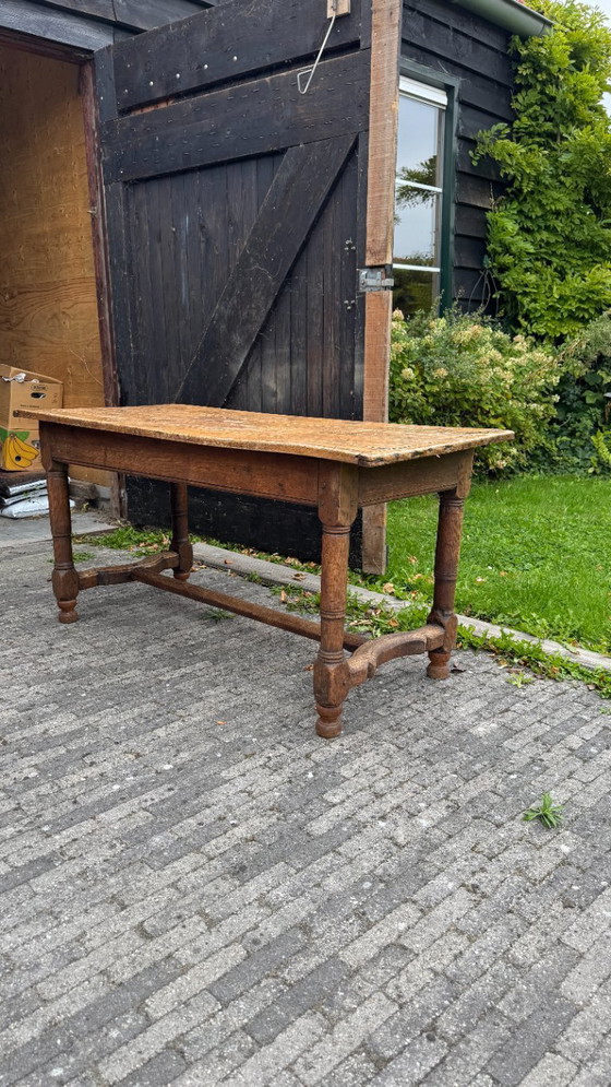 Image 1 of Table de ferme rectangulaire ancienne