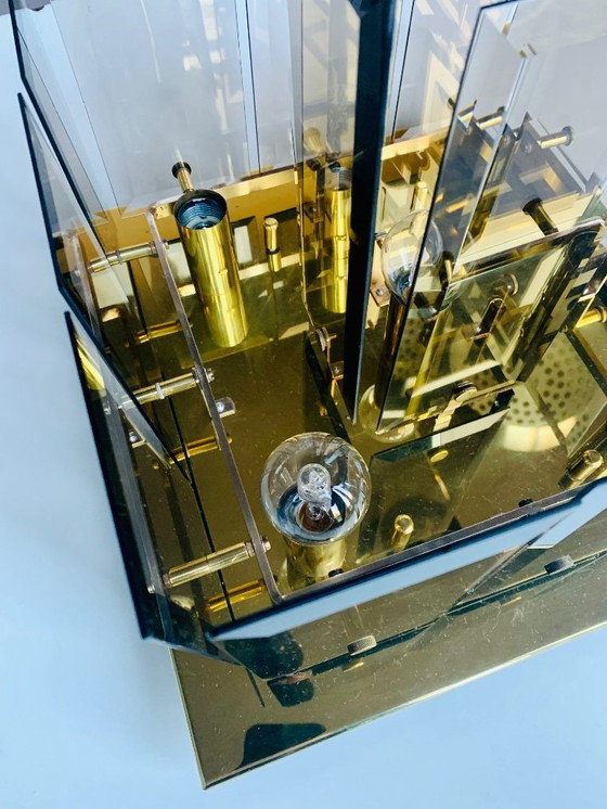 Image 1 of Hillebrand Brass Ceiling Lamp Mid Century