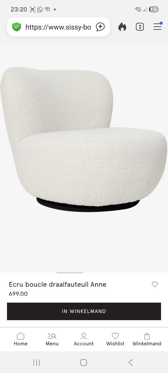 Image 1 of Sillón giratorio Anne de Sissy-boy