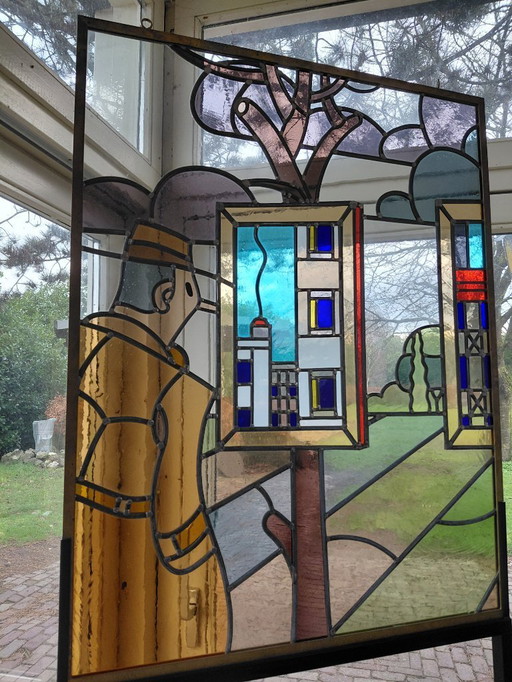 UNIQUE! Stained glass window by Joost Swarte