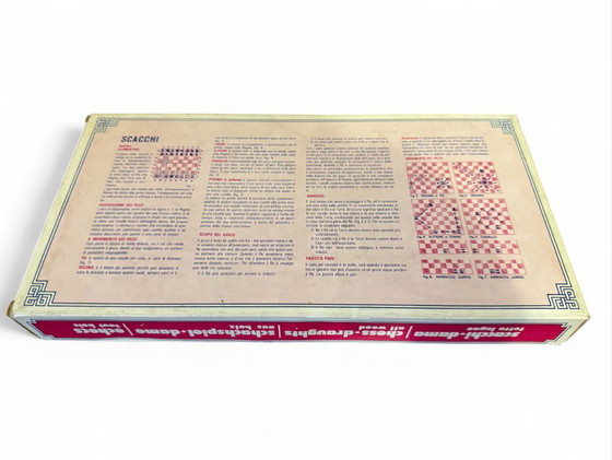 Hölzernes Schach- und Dame-Set, Didatto, Dekorative Objekte, Holz, Braun, Vintage (Foto 2 von 7)