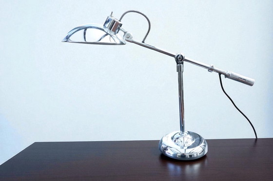 Image 1 of Mid-Century Modern Chrome Adjustable Desk Lamp by Yasuaki Sasamoto for Dulton Co., Japan, 1970sMid-Century Modern Chrome Adjusta