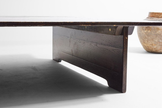 Image 1 of Großer Couchtisch aus Holz im brutalistischen Stil