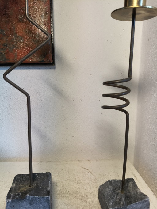 Vintage design Memphis style 80s Kräsen candlesticks Ehlen Johansson for ikea