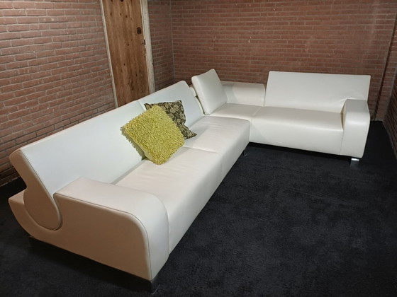 Designer Corner Sofa Leolux B-Flat (White Leather) Incl. Coffee Table – 3-5 seaters (photo 2 of 7)