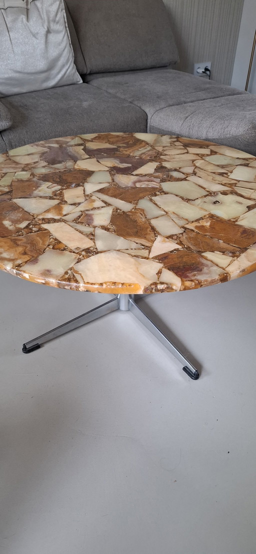 Mesa de centro vintage de mármol, años 60