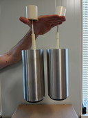 2 lámparas colgantes de aluminio de estilo espacial de Staff