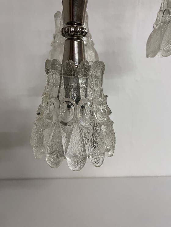 Image 1 of Lampada da sospensione vintage a cascata anni settanta bloemvorm kelk Lampada Chroom