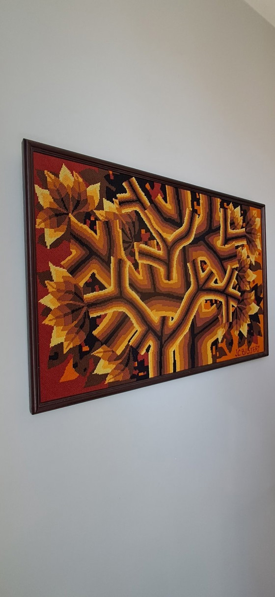 Vintage French Tapestry by JC Bissery, Wall decoration, Wool, Multi Color (photo 3 of 7)
