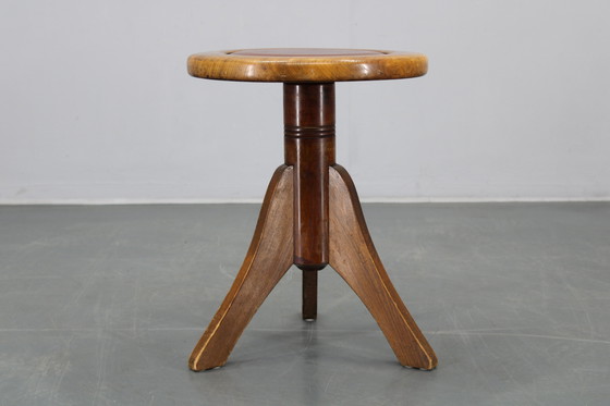 Image 1 of 1950s Piano Bentwood Beech Stool, Czechoslovakia