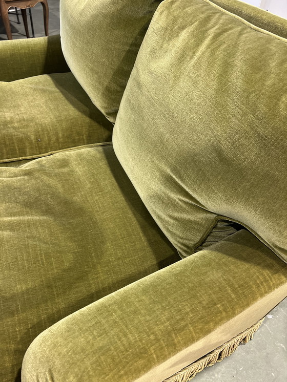 Image 1 of Vintage toad sofa in khaki green velvet
