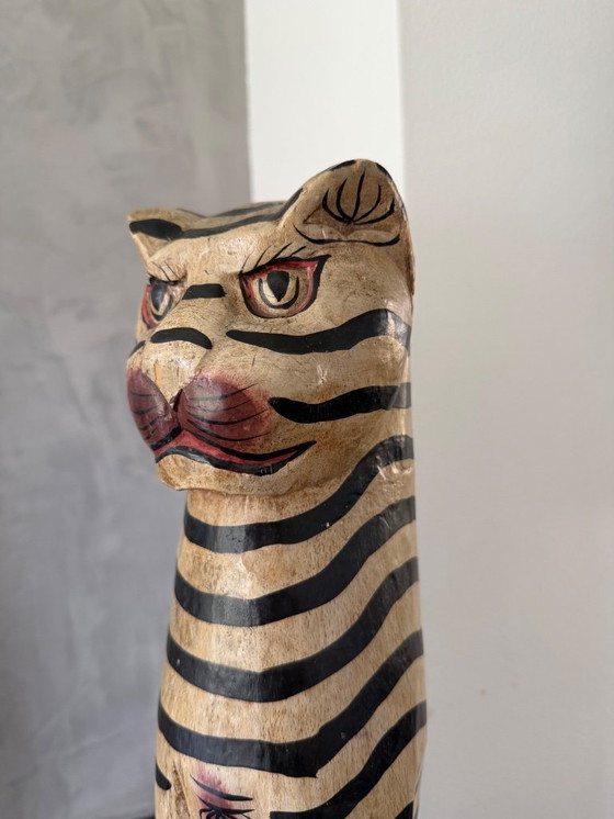 Image 1 of Vintage wooden cat