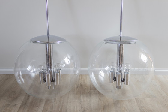 Image 1 of 1 of 2 XXL Glashütte Limburg pendant lamp - model 4105 - 1970s vintage