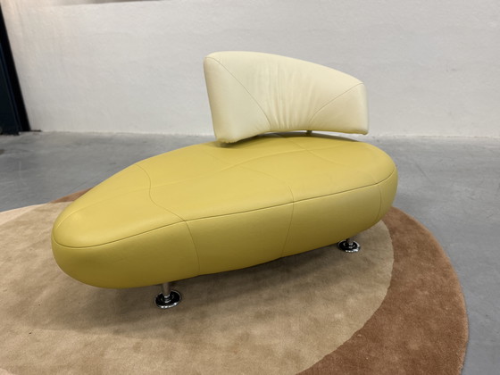 Image 1 of Leolux Kikko Chaise Longue Fauteuil geel Groen Creme 
