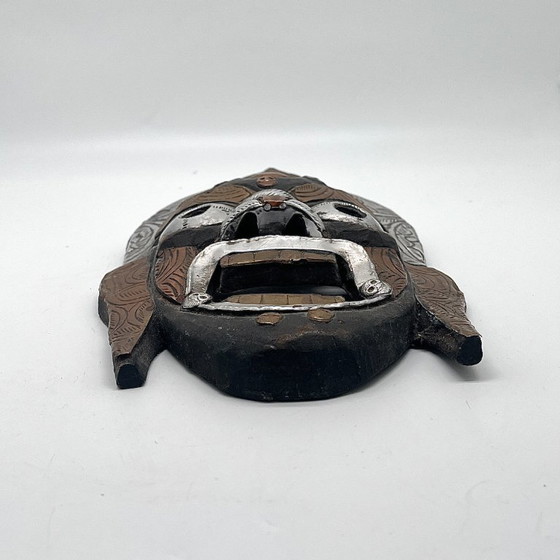 Image 1 of Vintage Nepal/Tibet wandmasker in Bhairava/Mahakala-stijl – hout en metaal
