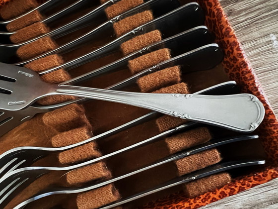 Image 1 of Ecrin de 12 Fourchettes à Dessert Inox Devouge Dupont