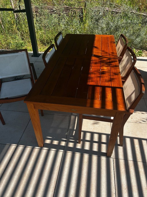 Conjunto de jardín de teca Regatta de Crate & Barrel (mesa y 6 sillas) – tuinsets, Wood (photo 2 of 5)