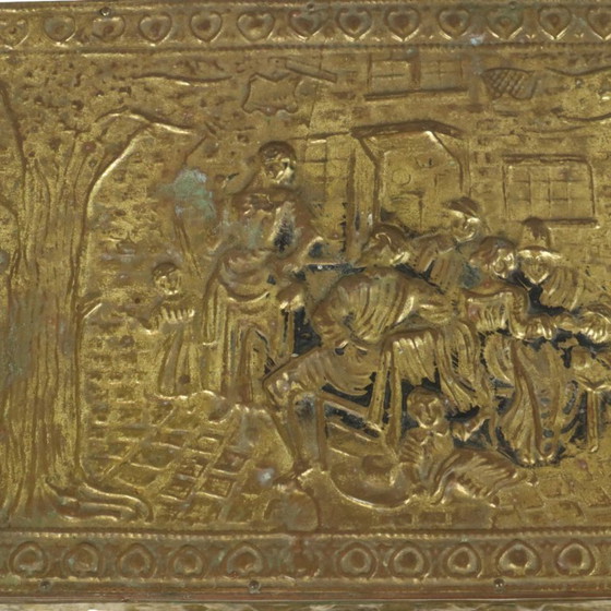 Image 1 of Antique Repoussé Chest Coal Fireplace