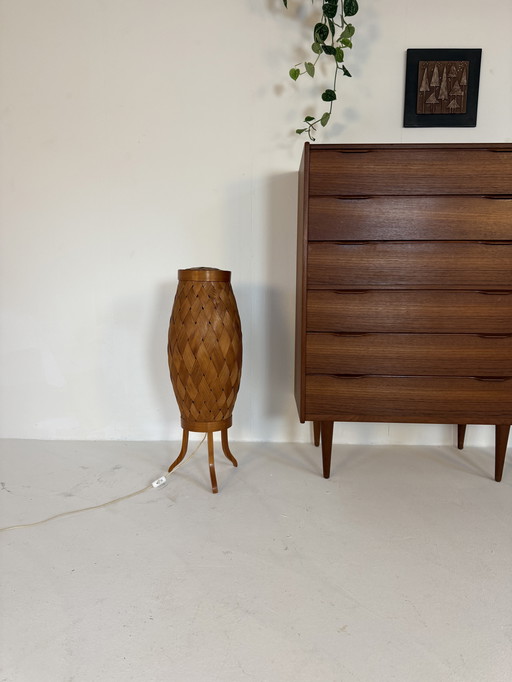 Vintage lamellen tripod vloerlamp, Hans Agne Jakobsson ‘60