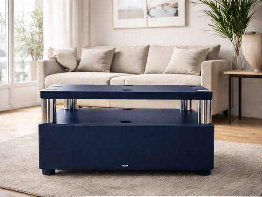 Leolux Design TV-Möbel / Audio-Möbel Blau – Beine aus Edelstahl