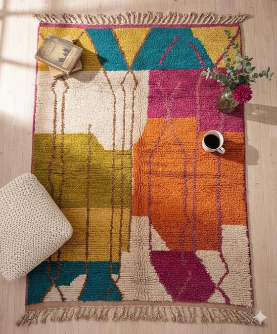 Tappeto marocchino multicolore fatto a mano 250cm x 150cm – Tappeti, Modern (photo 3 of 3)