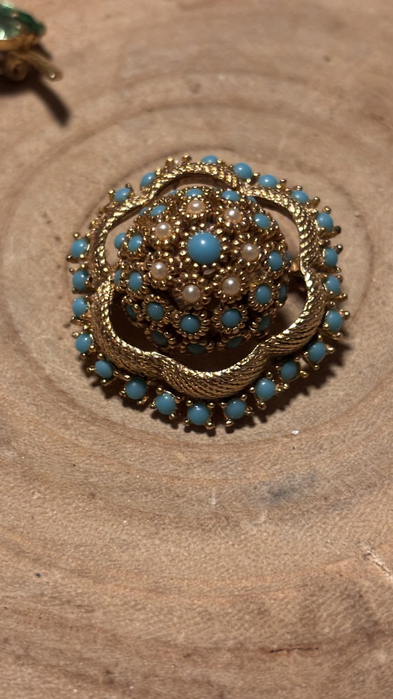 Image 1 of Set van drie brosse, victoriaanse, Italiaanse style. 