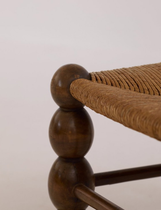 Image 1 of Low chair in solid wood (oak), vintage Dlg Dudouyt, circa 1960