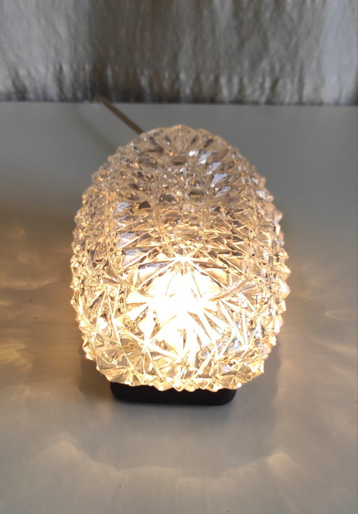 Lampada da soffitto o da parete in vetro stampato - Metà del XX secolo