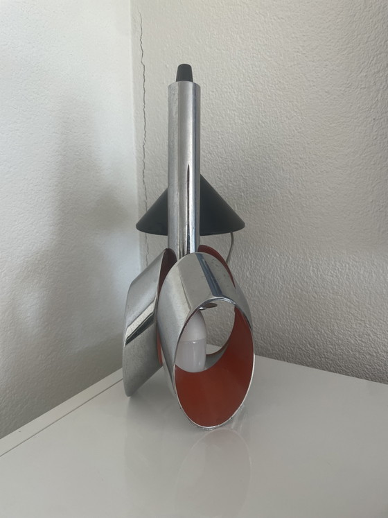 Lampada a sospensione vintage Space Age cromata, arancione - anni '70 Massive – Lampade a sospensione, Chrome (photo 4 of 9)