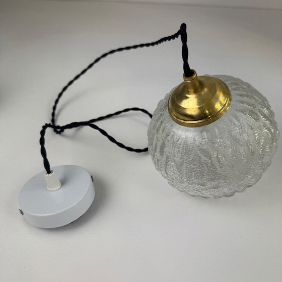 Image 1 of COPPIA DI PENDENTI IN VETRO ROTONDI VINTAGE