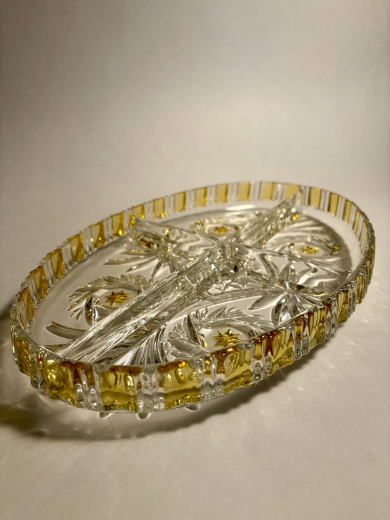 Image 1 of Serveerschaal Walther kristalglass ‘60s