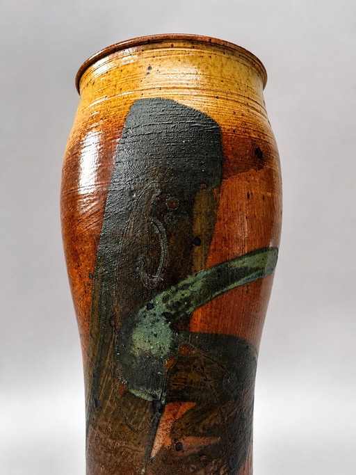 Hans de Jong studio ceramics vase – Dutch art ceramics 1960s/70s