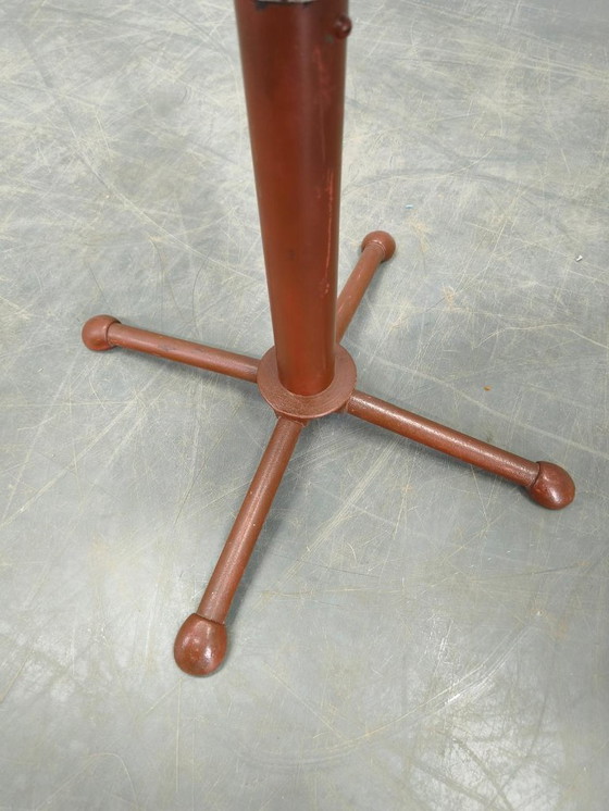 Image 1 of 1930s Industrial Adjustable Swivel Chair with Leather Seat