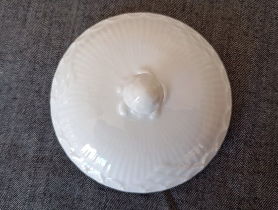 Zuccheriera con coperchio e Lattiera Royal Copenhagen 'White Fluted Half Lace' – Stoviglie, Porcellana (photo 12 of 22)