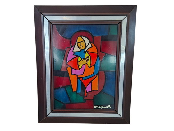 Image 1 of Original work "Madonna" – S.F. Di Biase, 1974 – Enamel on glass