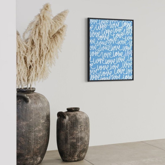 Image 1 of LA POINTE - Love bleu ciel - Lithographie d'artiste encadrée